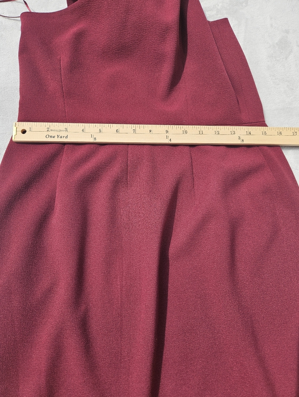 Dress The Population Tiffany Burgundy One Shoulder Midi Dress Bridal Coctail L - Picture 16 of 16